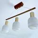 Vintage Scandinavian Pendant Light Teak Glass
