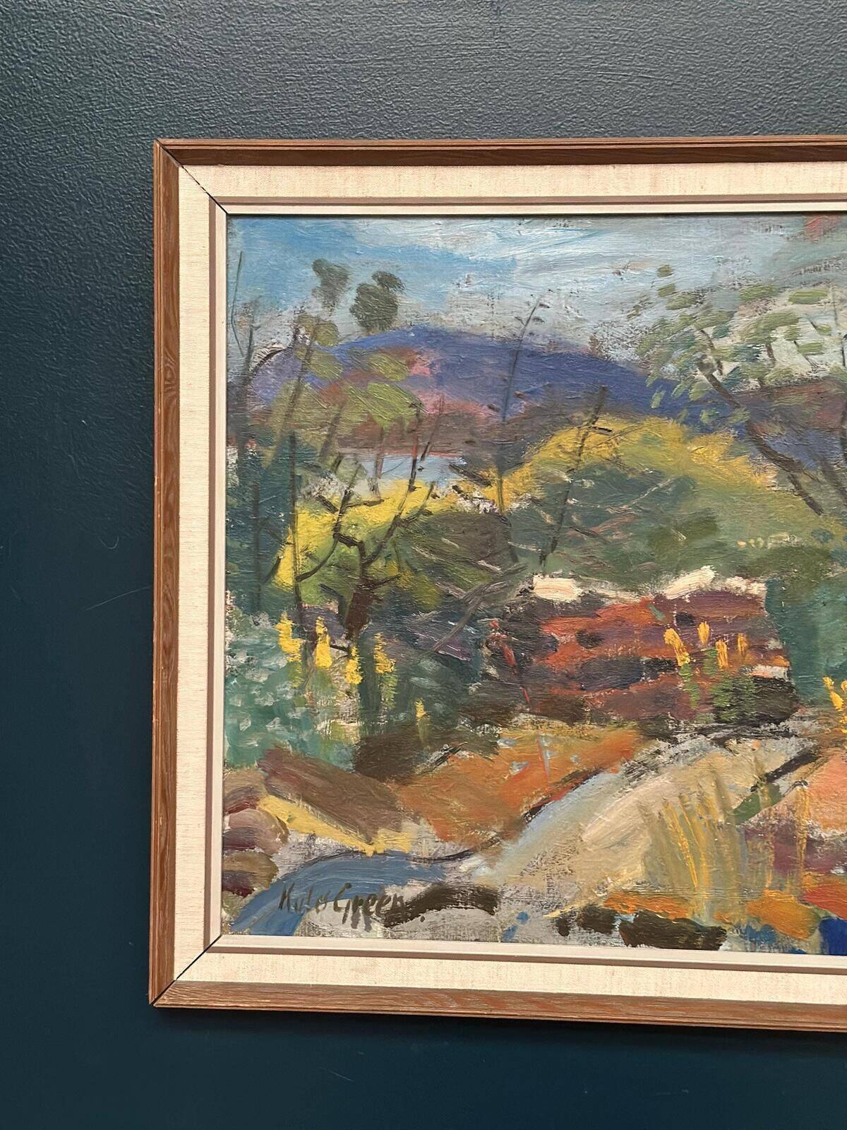 Original Swedish Oil on Panel – “Landskap” by Kulo Green – Signed – Vintage