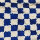 Tapis berbère marocain à motif damier bleu et écru – 250 x 147 cm