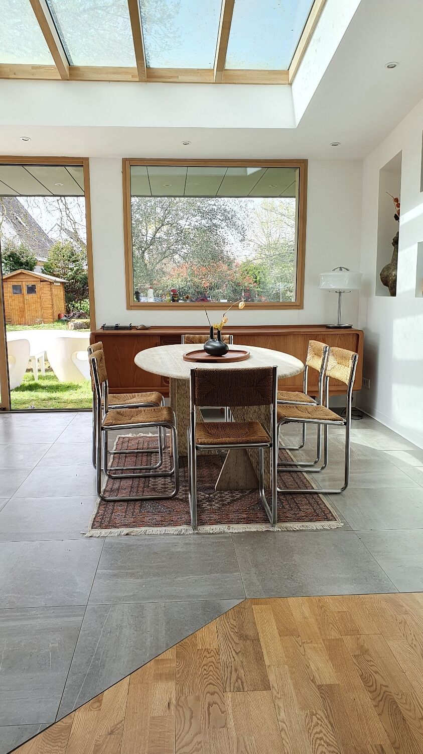 Travertine dining table