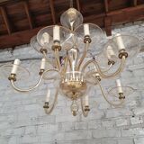 Lustre en verre Italien à 10 lumières