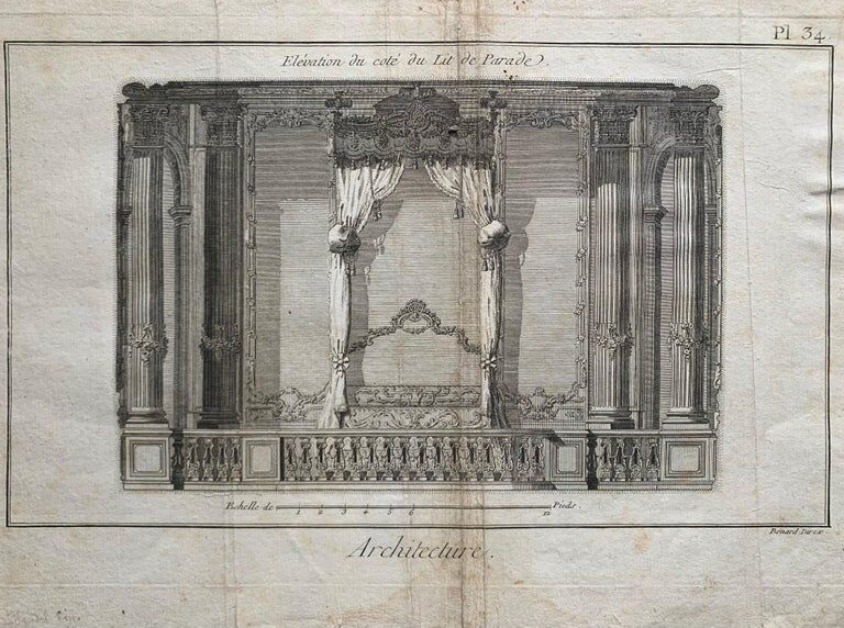 Jacques Renaud Bernard, Set of 5 architectural engravings, eighteenth century