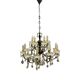 Vintage Bronze & Crystal Chandelier, 15 Lights, 1950s