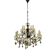 Vintage Bronze & Crystal Chandelier, 15 Lights, 1950s