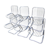 6 Gastone Rinaldi chrome chairs from the 70s