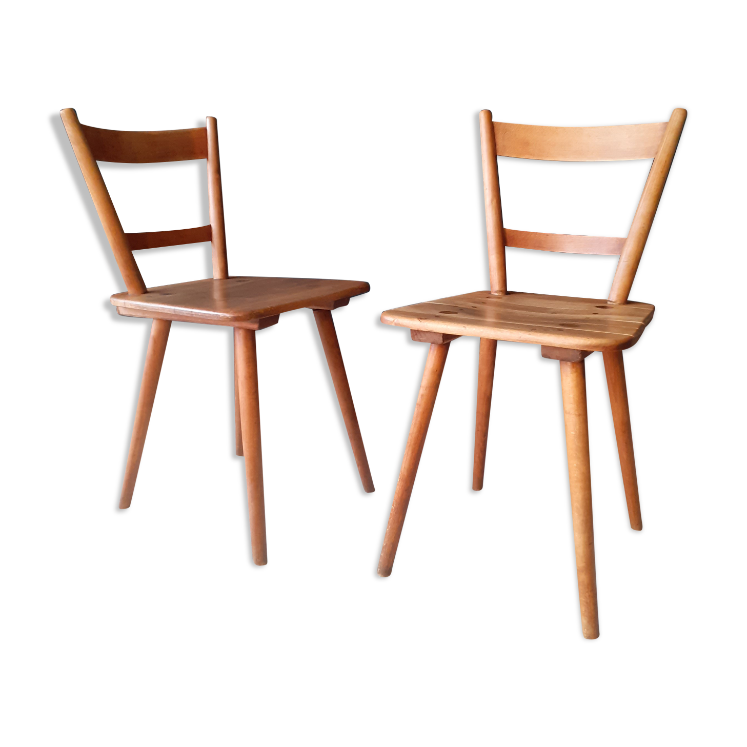 Pair of vintage all-wood chairs by Adolf Schneck for Schaffer, Germany 1947