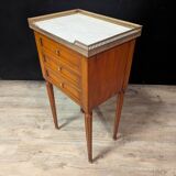 Pair of Louis XVI Style Bedside Tables in Cherry Wood