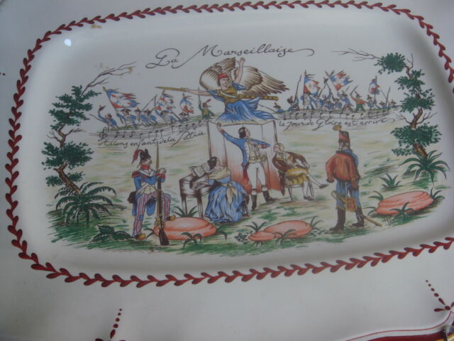 Large old dish st-clement 41 cm x 32 cm la marseillaise 5000 copy n°504