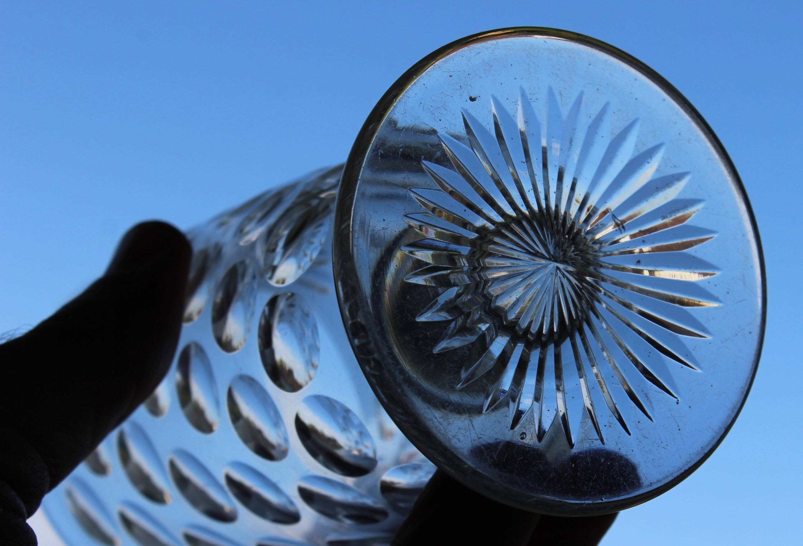 Old baccarat crystal glass with absinthe bistrot pastille decoration