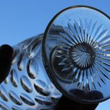 Old baccarat crystal glass with absinthe bistrot pastille decoration