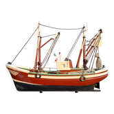 Ancien jouet chalutier en bois