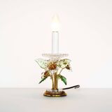 Incredible gilt and crystal Floral table lamp by Palwa