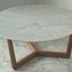 Guéridon / low table in Carrara marble and solid wood