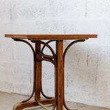 Curved wood bistro table