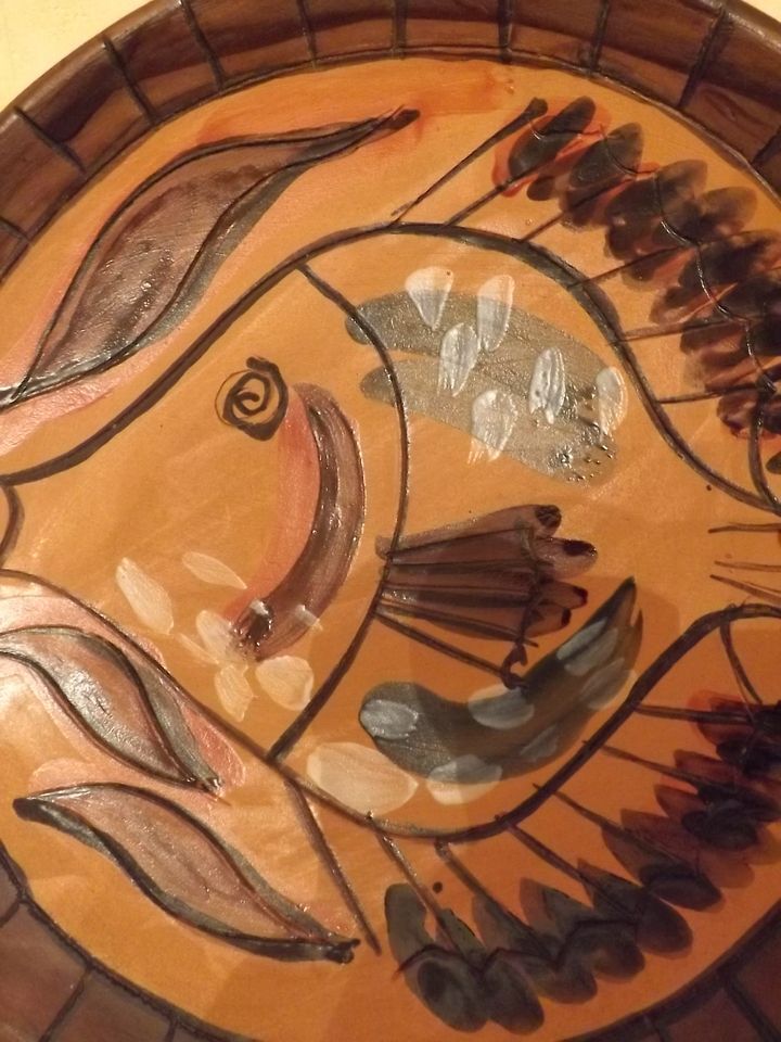 hollow plate terracotta polychrome FPP J. Calvas-Blanchon and J. Rossignol 1950