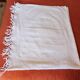Plaid ancien blanc franges broderies ajourées