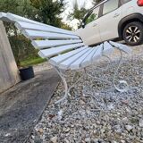 Wrought Iron and Wood Bench from the 60s