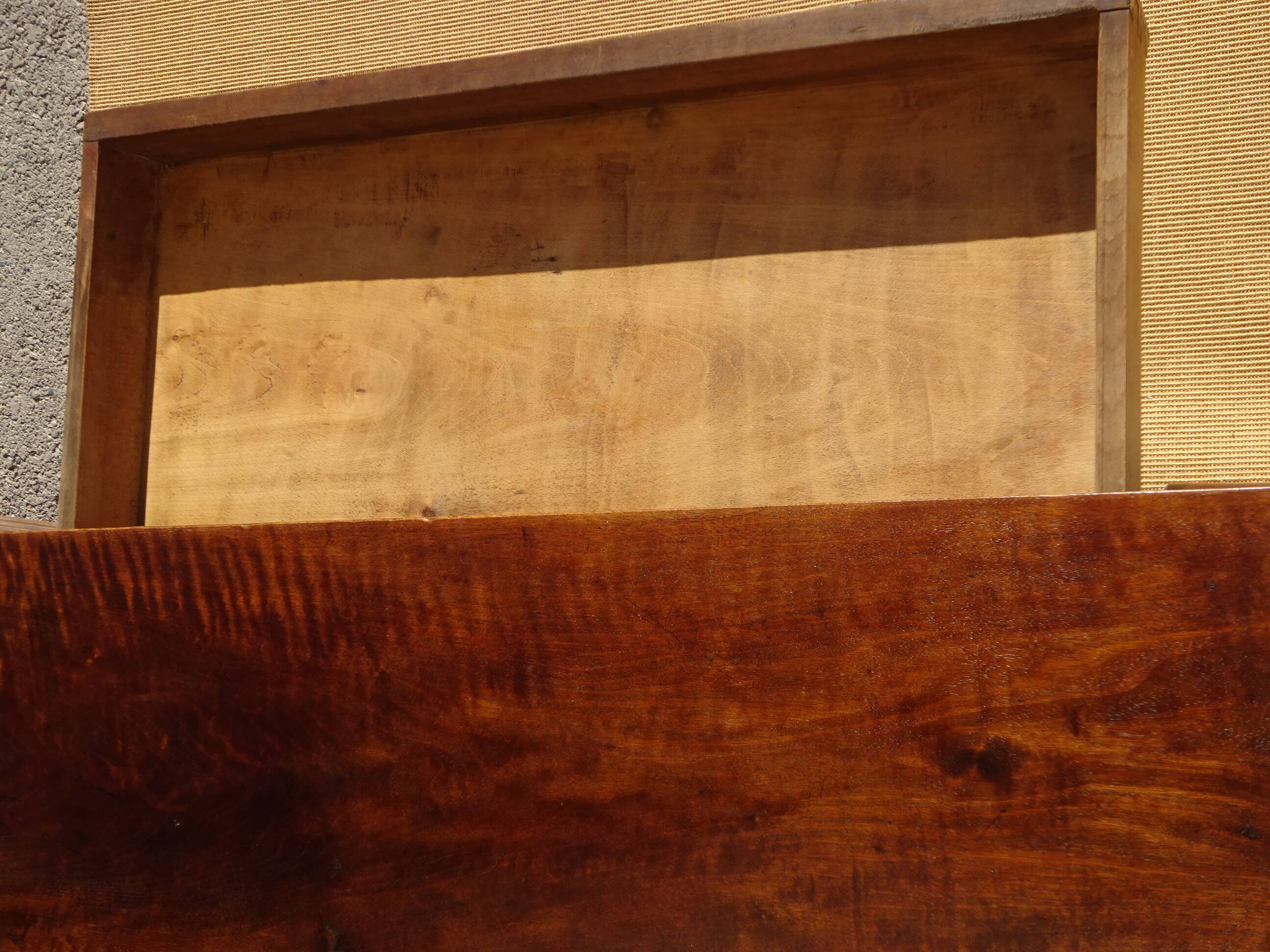 Antique solid walnut chest of drawers with scrolls