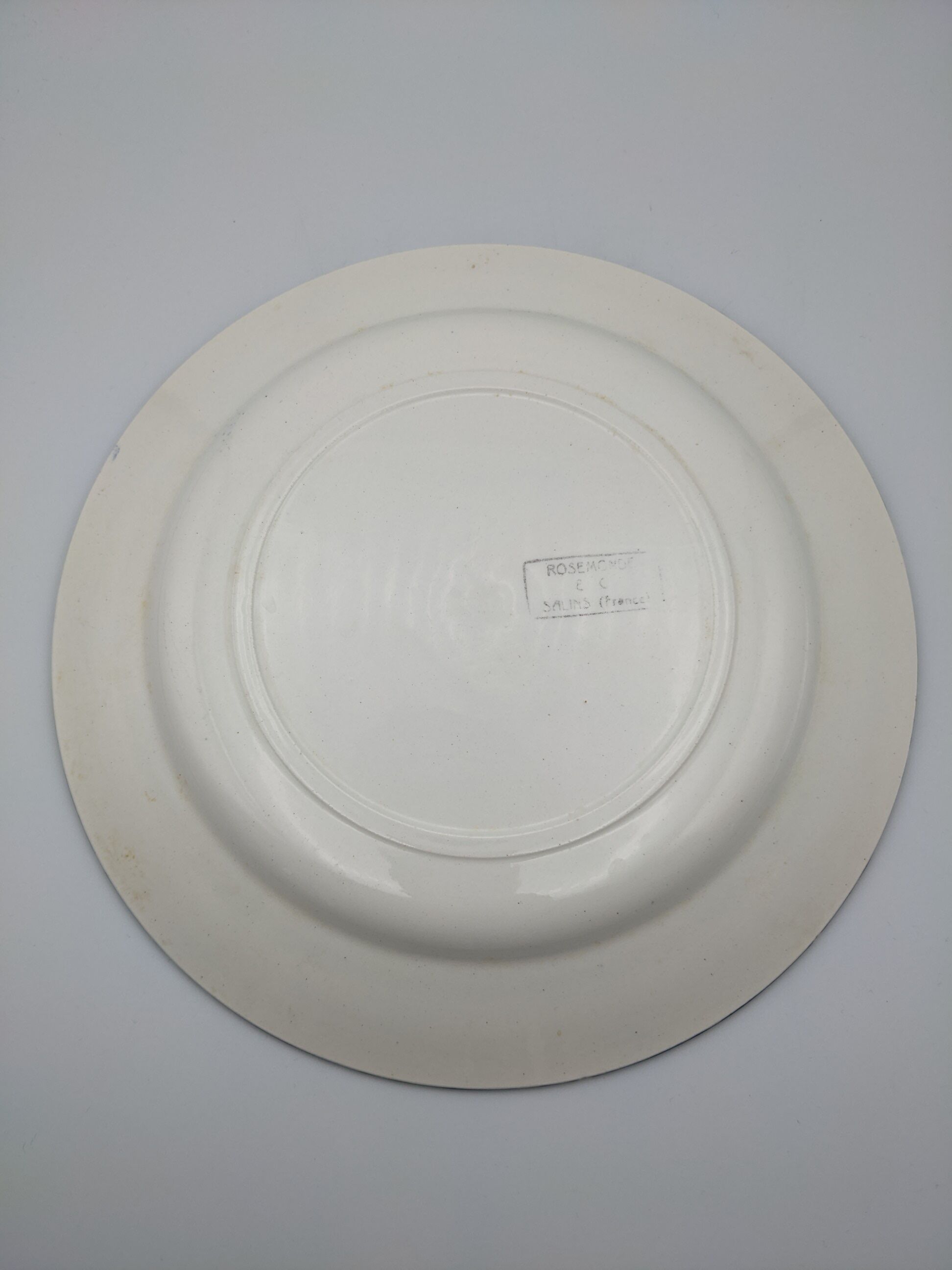 Set of 6 flat plates salins model rosemonde floral decoration