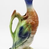 Duck carafe in barbotine