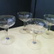 Set de 4 coupes à champagne vintage en verre meulé