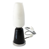 Black and white ceramic and glass lamp