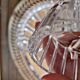Art Deco style silver-plated metal and glass aperitif tray, 5 compartments.