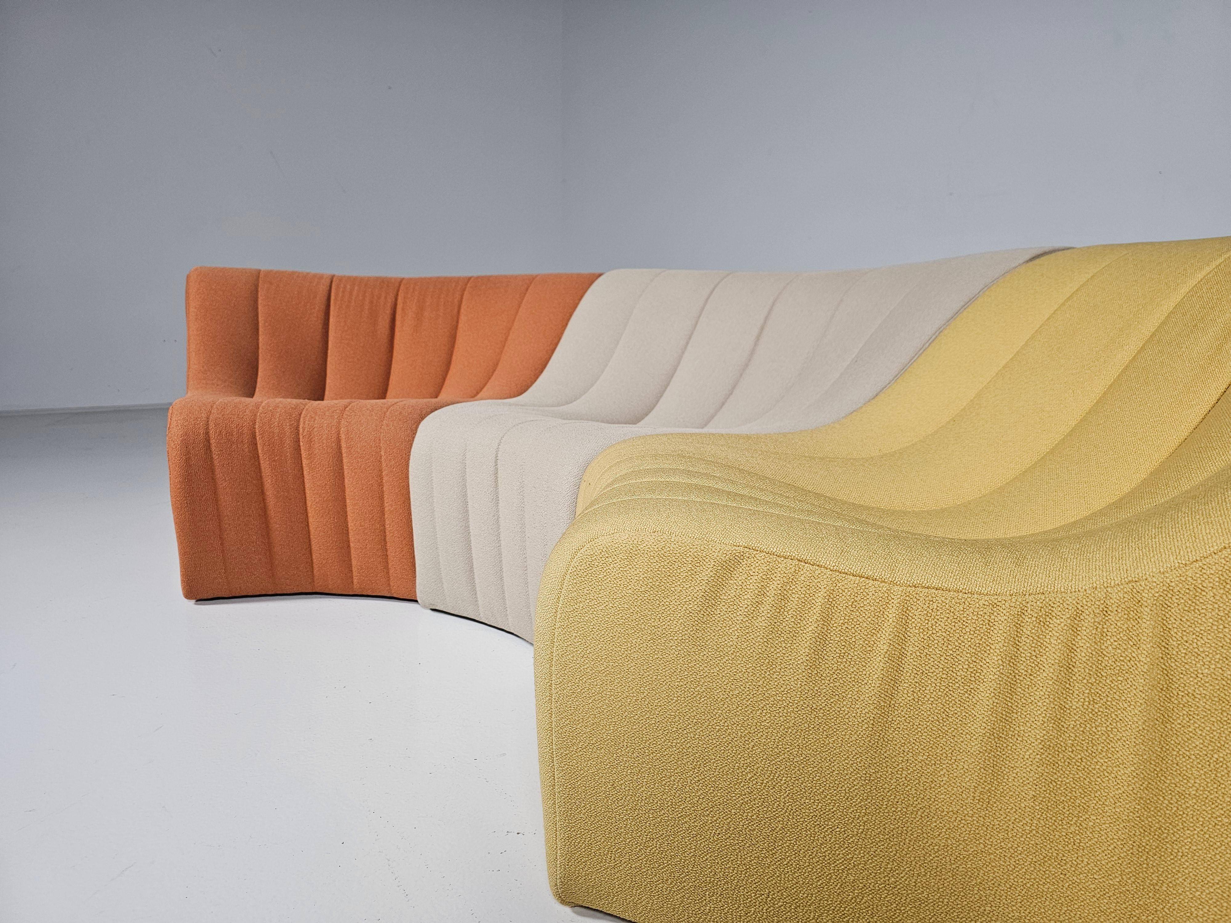 Kwok Hoi Chan "Chromatic" modular sofa in orange, yellow and cream.