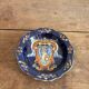 Ashtray Pocket Dish Earthenware Gien Renaissance Model Angel Cherub Blue