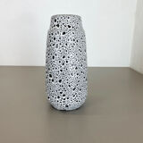 Pottery super white color fat lava multi-color vase scheurich germany wgp, 1970