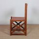 Vintage chair in solid wood and leather, 1980
