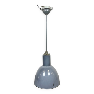 Industrial grey enamel ceiling lamp from Elektrosvit, 1950s