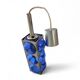 Blue glass / chrome hanging light / 1980s / Temde Swiss