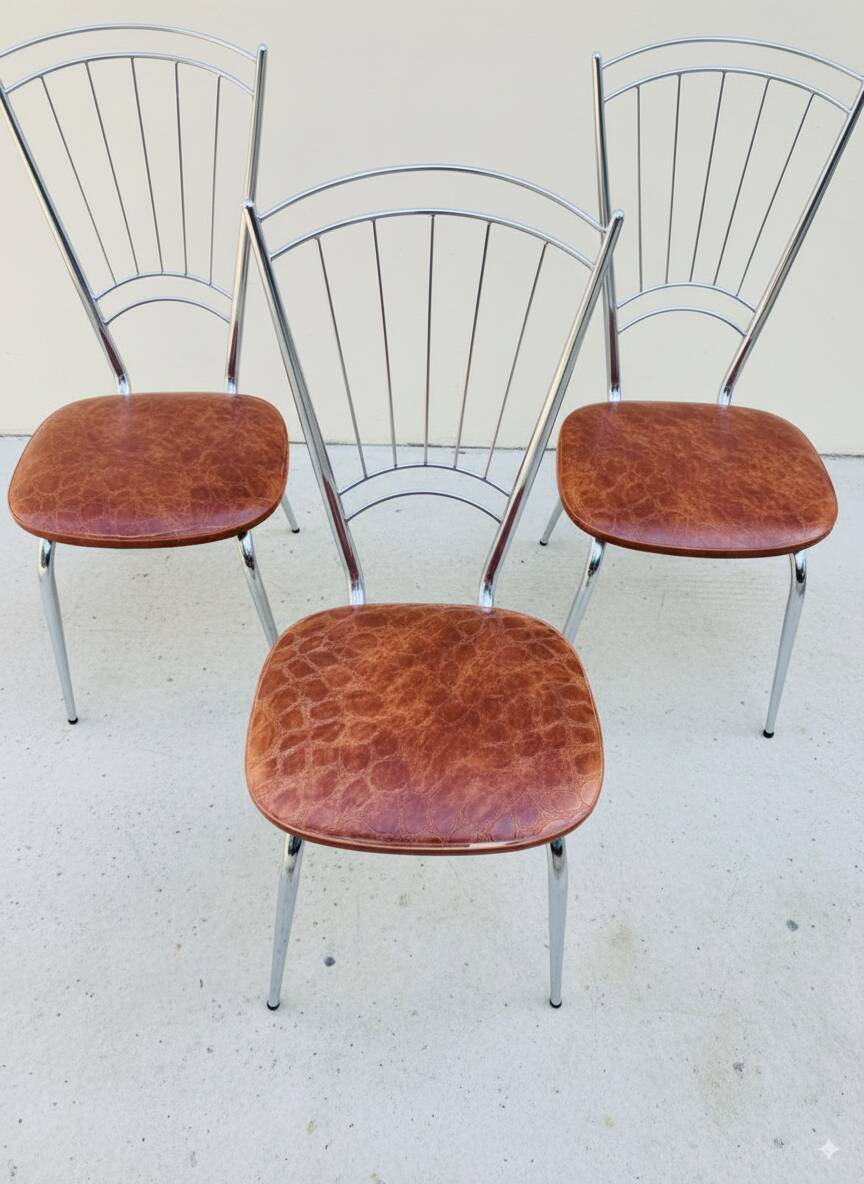 Set of 3 vintage designer chairs
