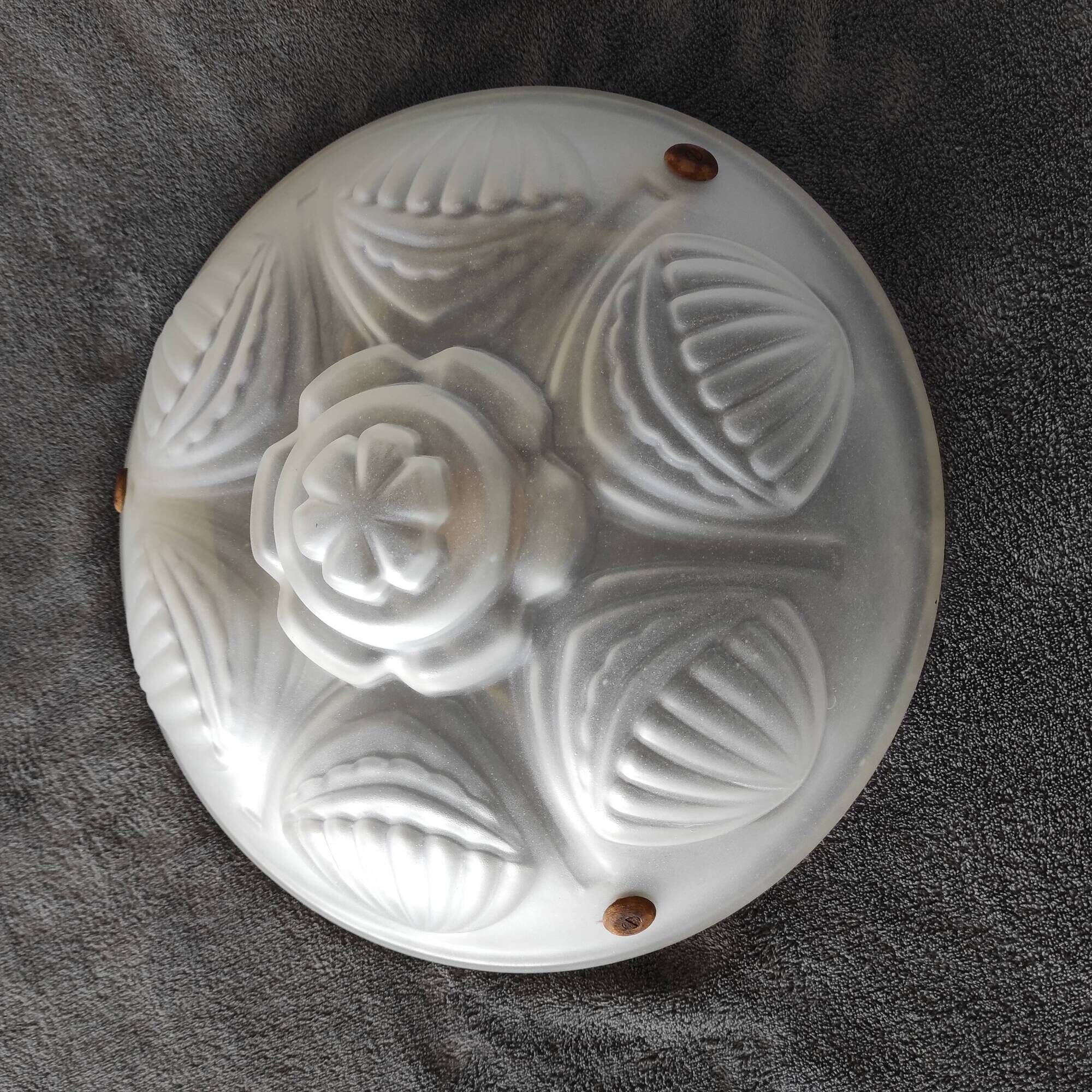 LUSTRE SUSPENSION with BELLE VASQUE in VERRE frosted ART DECO