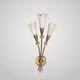 Vintage annees 50 applique murale laiton 3 tulipes verre mouchete maison lu