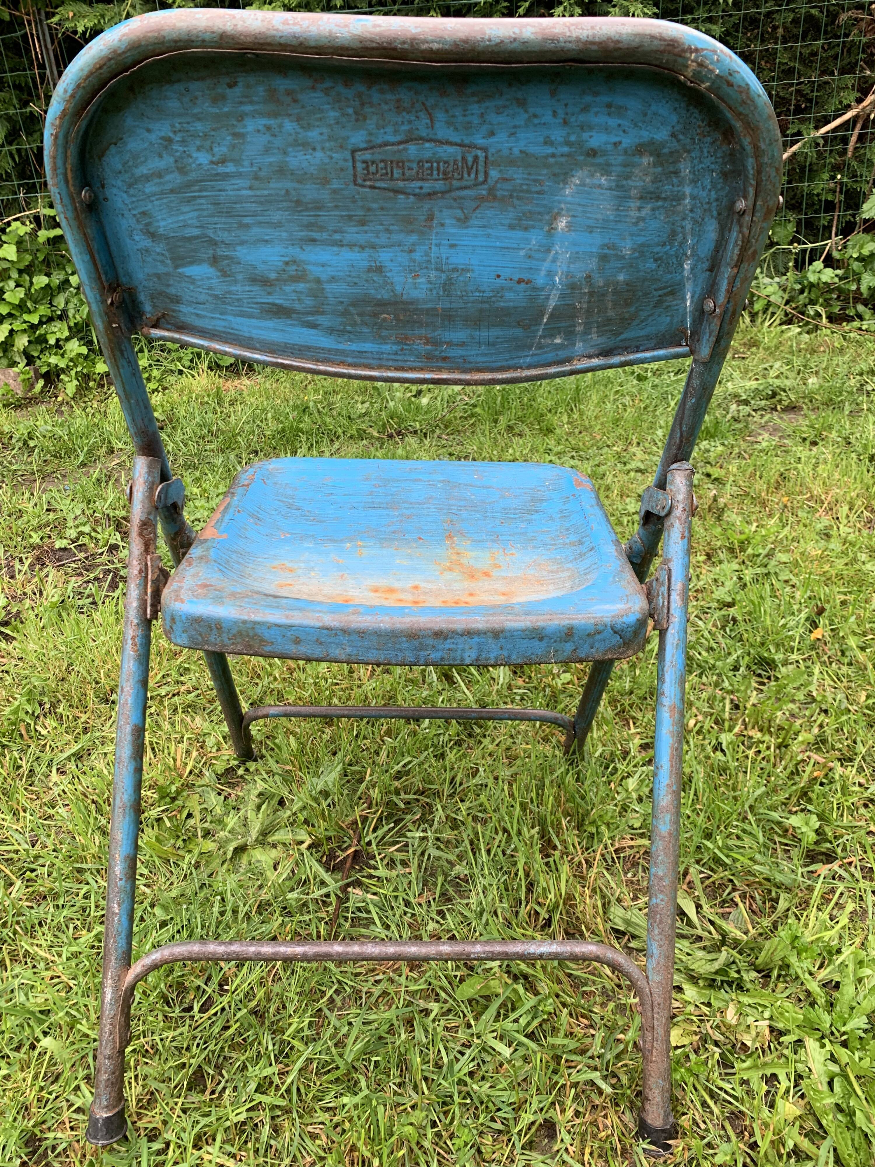 Folding metal chairs