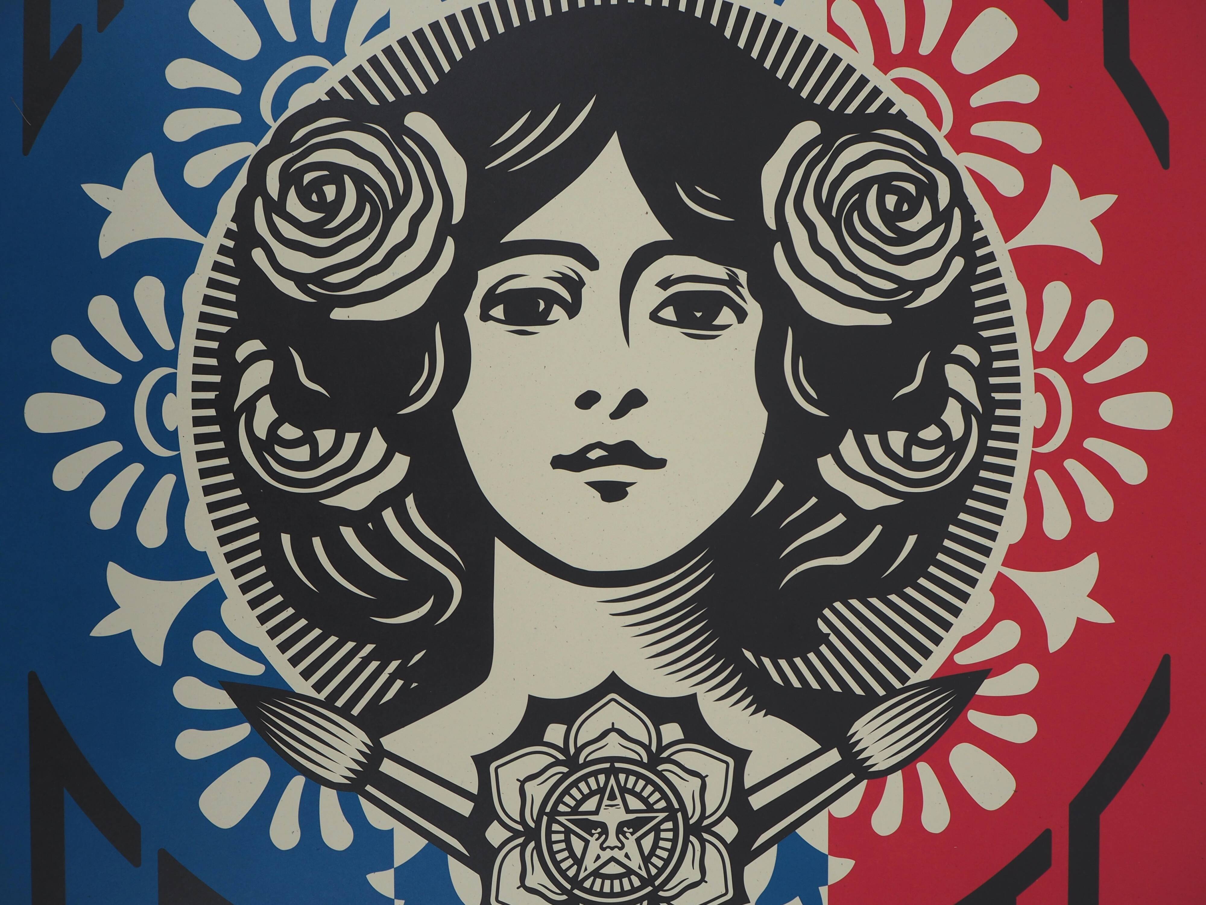 Shepard Fairey (Obey Giant): Liberty, Equality, Fraternity - Signed lithograph
