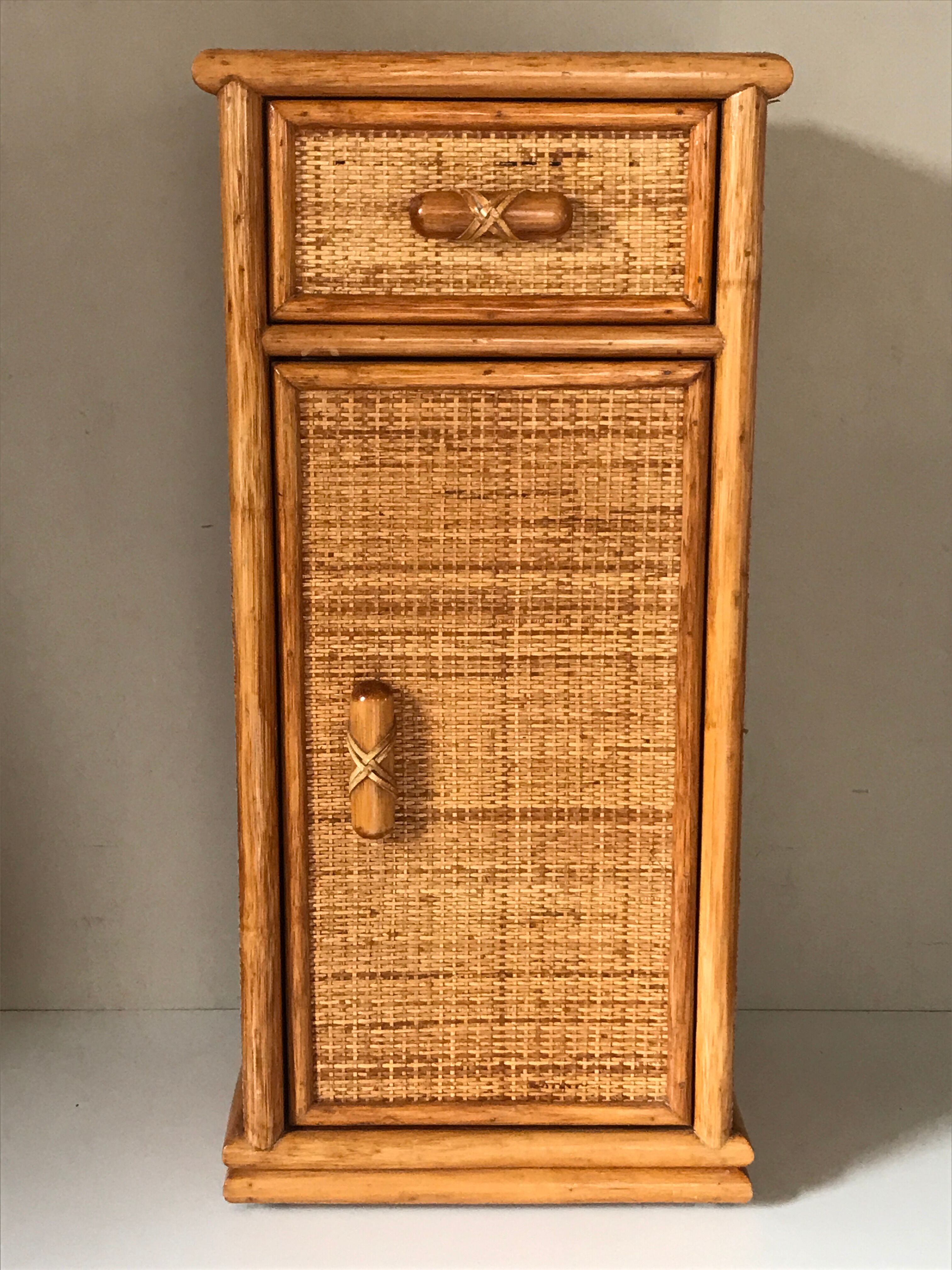 Meuble rotin bambou vintage Annees 80