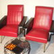 Pair of chairs in leather of the 1970s