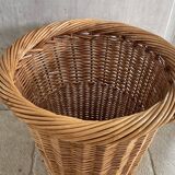 Vintage rattan paper basket