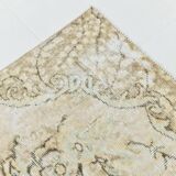 Tapis turc vintage 291 x 172 cm, rose pastel, vert et marron