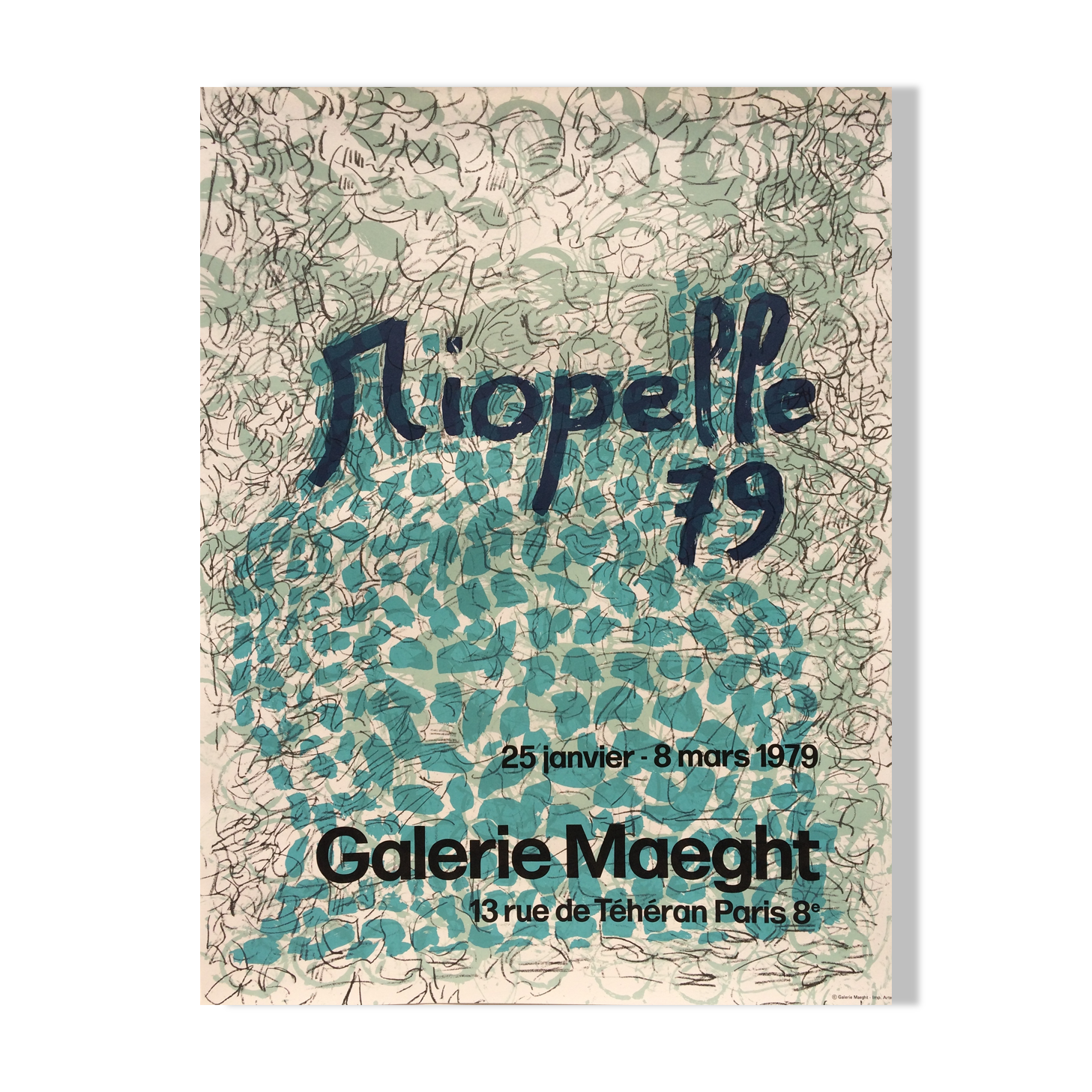 Jean-paul riopelle, galerie maeght, 1979. original poster in lithography