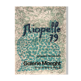 Jean-paul riopelle, galerie maeght, 1979. original poster in lithography