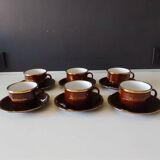 6 Rosler porcelain cups and saucers Parisian bistro type coffee cappuccino