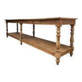 Grande table de drapier 19ème en chêne à 6 pieds