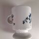Set of 4 blue flower mugs / cups in Limoges porcelain Castel