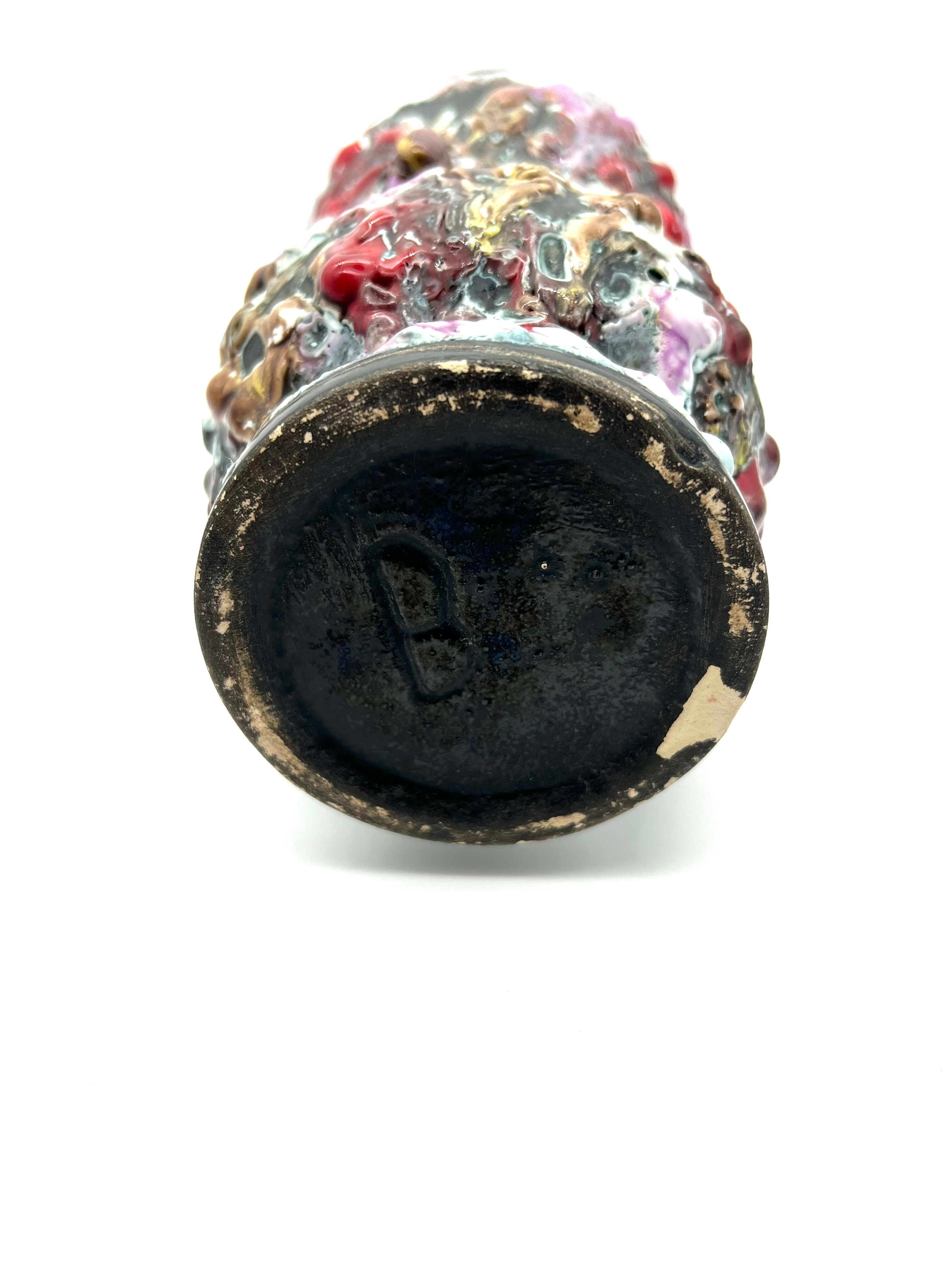 Vintage vase Vallauris volcano lava