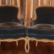 Paire de fauteuils bergères de style Louis XV