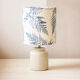 White enamelled mustard pot lamp - fern pattern
